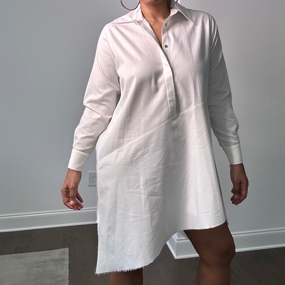 Marques Almeida White Shirt Dress with Hankerchief Hemline - Picture 6 of 16